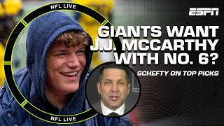 Schefty says New York Giants have been PUTTING IN THE WORK to snag QB JJ McCarthy 👀  NFL Live [upl. by Tracy]