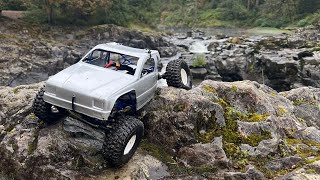 Trx4 LCG rainy day lucia falls rc rock crawling 😎‼️😱💥 [upl. by Letnuhs]