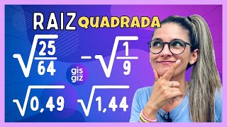 RAIZ QUADRADA  RAIZ QUADRADA DE FRAÇÃO E NÚMERO DECIMAS  Matemática Básica \Prof Gis [upl. by Mariya]