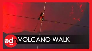 Daredevil Nik Wallenda Performs HighWire Walk Above Active Volcano in Nicaragua [upl. by Neslund]