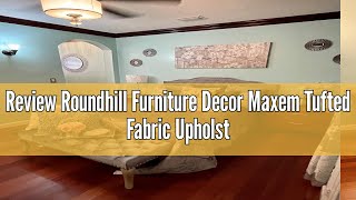 Review Roundhill Furniture Decor Maxem Tufted Fabric Upholstered Seat with Nailhead Trim Bench Gray [upl. by Hardan]