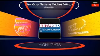 Highlights Dewsbury Rams vs Widnes Vikings 150821 Championship Round 17 [upl. by Aiekal32]