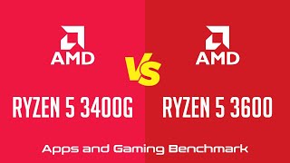 AMD Ryzen 5 3400G vs AMD Ryzen 5 3600  Apps amp Gaming Benchmark RTX 3090 [upl. by Yttik933]