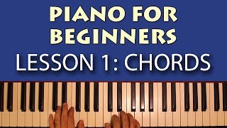 Piano Lessons for Beginners Part 1  Getting Started Learn some simple chords [upl. by Marr]