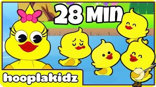 Five Little Ducks And More  Kids Songs By HooplaKidz [upl. by Nosdivad]