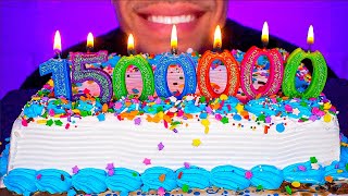 ASMR 15 MILLION SUBSCRIBERS THANK YOU SPECIAL ICE CREAM CAKE MUKBANG BIG BITES EATING NO TALKING [upl. by Nylak]