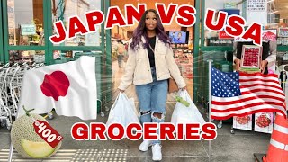 JAPAN VS USA GROCERY SHOPPING 40 MELON CRAZY [upl. by Ahcilef]