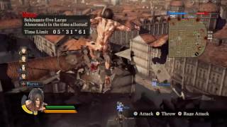 Attack on Titan Wings of Freedom Eren DLC Mission 2 [upl. by Yerak]