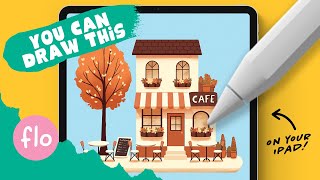 Anyone Can Draw This Cozy Cafe in PROCREATE [upl. by Rosenbaum846]