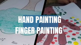 How to do Finger paintingHand painting [upl. by Akeinahs]