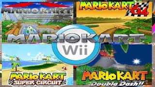 Mario Kart Wii  All 16 retro tracks Original form [upl. by Wolfie]