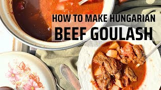 How to make Hungarian Beef Goulash  Beef Paprika stewsoup [upl. by Jemena]