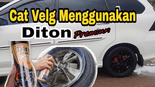 Cat Velg Mobil Avanza Veloz Putih Menggunakan Diton Premium Warna Hitam Glossy [upl. by Sirret]