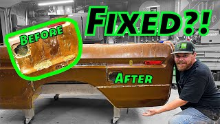 REPAIRING the Rusty Quarter Panel on My Dentside Ford Truck Bed [upl. by Japeth]