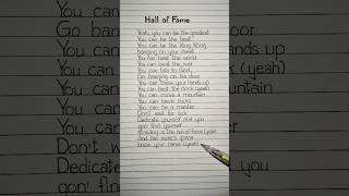 Hall Of Fame Lyrics  The Script halloffame thescript lyrics [upl. by Areit262]