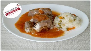 ROLLITOS DE CARNE EN SALSA ROJA🍰LOS SECRETOS DE MI COCINA🍰 [upl. by Mcfadden700]