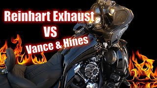 Harley Reinhart Exhaust vs Vance and Hines Exhaust on a 2020 Harley Davidson Road Glide [upl. by Nitz845]