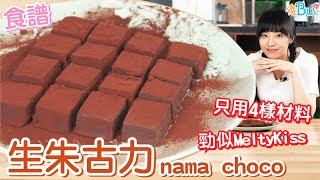 【食譜】生朱古力🍫自製日本人氣手信 4種材料完成✨ 入口即溶生巧克力 nama chocolate recipe [upl. by Esina323]