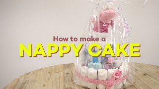 How to Make a Nappy Cake  StepbyStep Tutorial [upl. by Ecahc217]