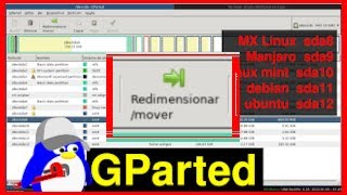 Redimensionar y Mover Particiones con Gparted 🐧 Multiboot 6 en 1 Linux  Windows V286 [upl. by Lenard174]