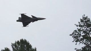 JAS 39 Gripen low pass sets off car alarm [upl. by Htebesile906]