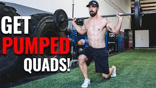 Bulldozer Quads  2 Ways to do Walking Lunges with a Barbell [upl. by Leasi]