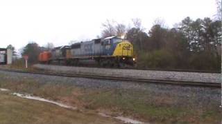 CSX southbound ballast train W074 at New McEver Road in KennesawGA [upl. by Nagrom22]