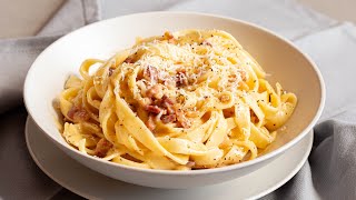 The Creamiest No Cream Carbonara Made with EGGS not cream [upl. by Norword]