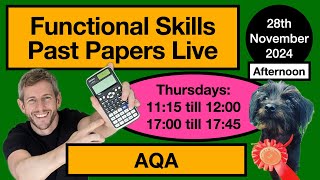 Part 2 AQA Functionals Skills Maths Past Paper Live [upl. by Atinna]