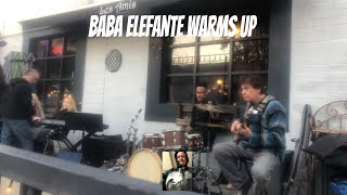 Baba Elefante warms up prior to the Ron Kobayashi Trio show at Les Amis Restaurant 040123 [upl. by Gnilyarg]