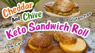 Cheddar amp Chive Keto Sandwich Roll  keto  lowcarb  glutenfree  eggwhite highprotein [upl. by Oakes]