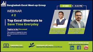 Webinar 2 Top Excel Shortcuts to Save Time Everyday by Tanvir Rahaman [upl. by Nanreit]