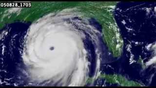 Hurricane Katrina Time Lapse Satellite [upl. by Ahsatan218]