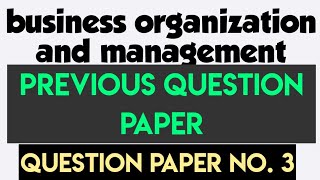 business organisation and management question paper  bcom  bom previous question paper [upl. by Aitnic]