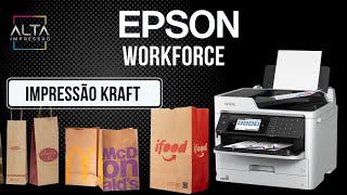 Impressão em sacola e embalagem kraft  Epson WorkForce [upl. by Weinman]