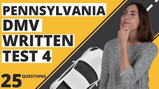 Pennsylvania DMV Written Test 4 2024 25 Questions with Answers [upl. by Tessil]