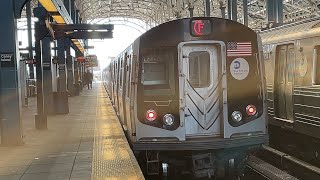 R160 Siemens F train departing Coney Island Stillwell Ave [upl. by Macmullin]