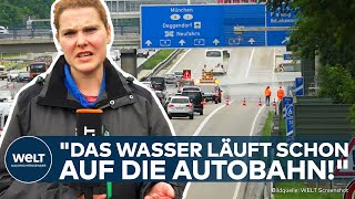 HOCHWASSER IN SÜDDEUTSCHLAND Vollsperrung der A9 quotMassiver Stauquot Dammbruch bei BaarEbenhausen [upl. by Rahas879]