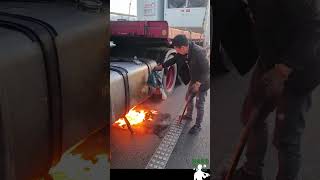 Fuel tank heating process  Hard Workers [upl. by Homovec]