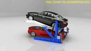 Underground Two Post Tilt Car Parking Car Lift System [upl. by Airuam]