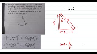 A conical pendulum consists of a bob of mass m in motion in a circular path in a horizontal plane as [upl. by Roxane]