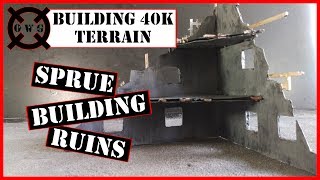 Building 40K Terrain  Sprue Building Ruins [upl. by Enilrae]