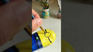 Cutest Cartoon Painting Idea on Stone 🤩😱🥰❤️ shorts painting trending shortvideo art diy craft [upl. by Rexford]