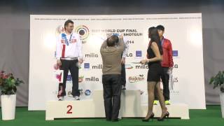 Podium and Interview with Leonid EKIMOV RUS  ISSF World Cup Final 2014 Gabala AZE [upl. by Stag]