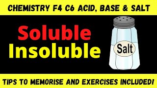 F4 C6 Chemistry Salt  Soluble and Insoluble Salt Master in 15 minutes with tips and exercises [upl. by Walliw]