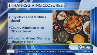 Closures schedule changes for Thanksgiving holiday [upl. by Annor352]