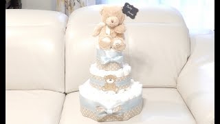 Teddy Bear Diaper Cake  How to Make That [upl. by Jessamine841]