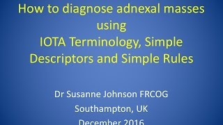 How to diagnose adnexal masses using IOTA terminology Simple Descriptors Simple Rules [upl. by Adlih]