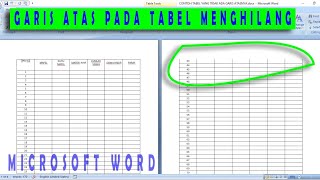 CARA MEMUNCULKAN GARIS ATAS TABEL YANG HILANG DI MICROSOFT WORD  GARIS TABEL WORD TERPOTONG [upl. by Aym229]