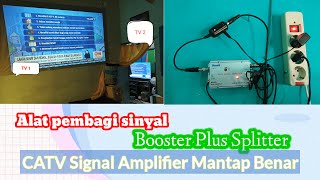 Booster Penguat Sinyal CATV Signal Amplifier TV UHF diTV Digital DVBT2 4 Output [upl. by Yttocs74]